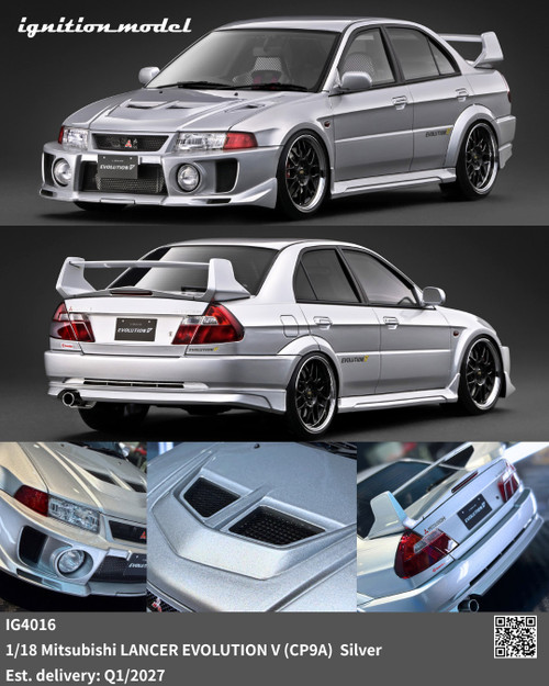 Ignition Model 1:18 Mitsubishi LANCER EVOLUTION V (CP9A) Silver / Black / Yellow (IG4016/IG4019/IG4020) Resin Car Model Available In Q1 2027 Pre Order Now