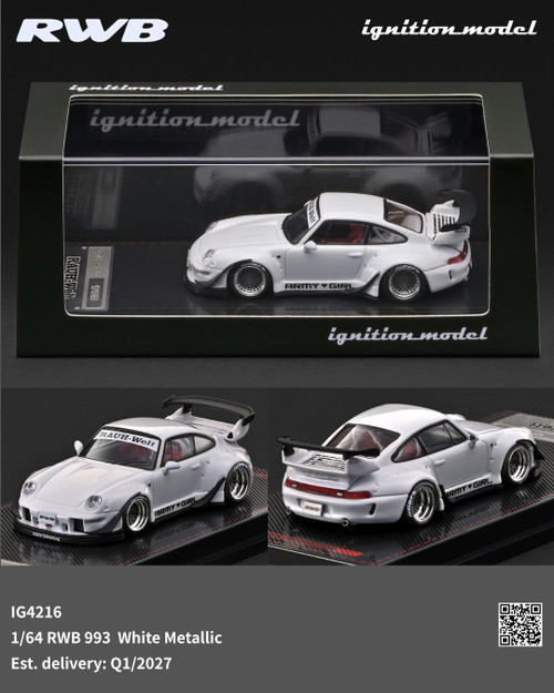 Ignition Model 1:64 RWB 993 Light Blue / White Metallic (IG4211/IG4216) Resin Car Model Available In Q1 2027 Pre Order Now