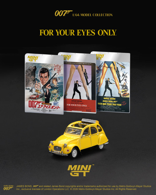Mini GT 1:64 Citroën 2CV "For Your Eyes Only"  (MGT00919) Diecast Car Model Available In November 2026 Pre Order Now