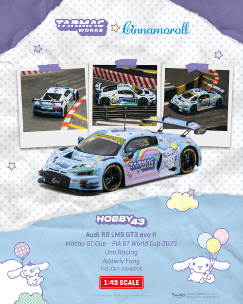 Tarmac Works 1:43 Audi R8 LMS GT3 evo II Macau GT Cup - FIA GT World Cup 2025 (T43-027-25MGP36) Diecast Car Model Available In December 2026 Pre Order Now