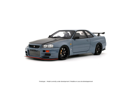 OTTO Mobile 1:18 NISSAN SKYLINE GT-R (BNR34) WITH BODY KIT STEALTH GREY 2025 (OT1238) Resin Car Model Available In December 2026 Pre Order Now