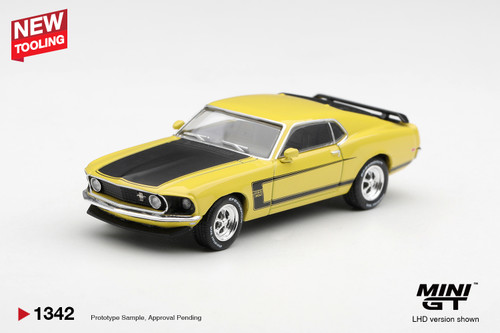 Mini GT 1:64 Ford Mustang Boss 302 1969 Bright Yellow (MGT01342) Diecast Car Model Available In November 2026 Pre Order Now