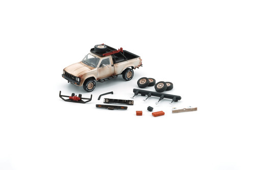 BM Creations 1:64 Toyota 1980 Hilux N60, N70 -Matte Rusting White w/Accessory (64B0358-R/64B0359-L) Diecast Car Model Available In October 2023 Pre Order Now