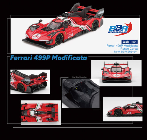 BBR Models 1:64 Ferrari 499P Modificata Rosso Corsa (BBRFER64044) Diecast Car Model Available In January 2027 Pre Order Now