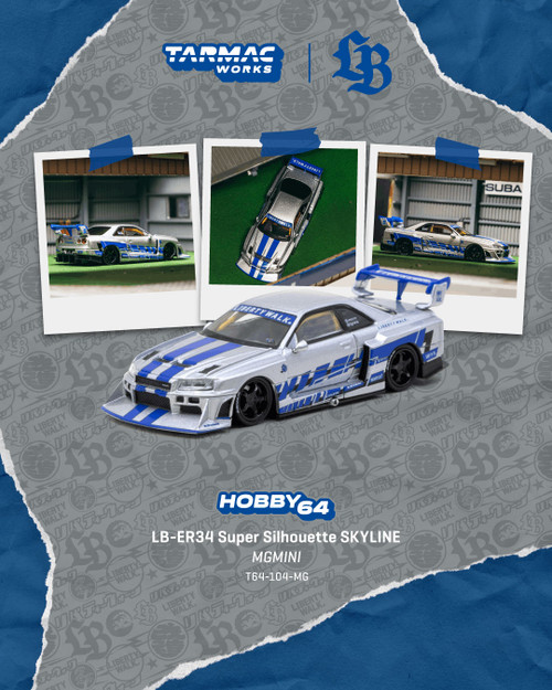 Tarmac Works 1:64 LB-ER34 Super Silhouette SKYLINE (T64-104-MG) Diecast Car Model Available In December 2026 Pre Order Now