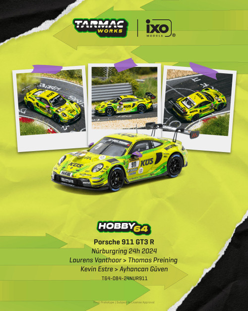 Tarmac Works 1:64 Porsche 911 GT3 R Nürburgring 24h 2024 (T64-084-24NUR911) Diecast Car Model Available In December 2026 Pre Order Now