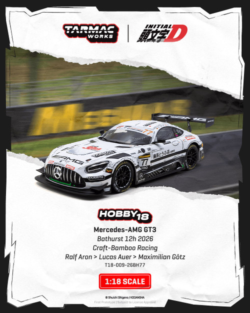Tarmac Works 1:18 Mercedes-AMG GT3 Bathurst 12h 2026 (T18-009-26BH77) Diecast Car Model Available In December 2026 Pre Order Now