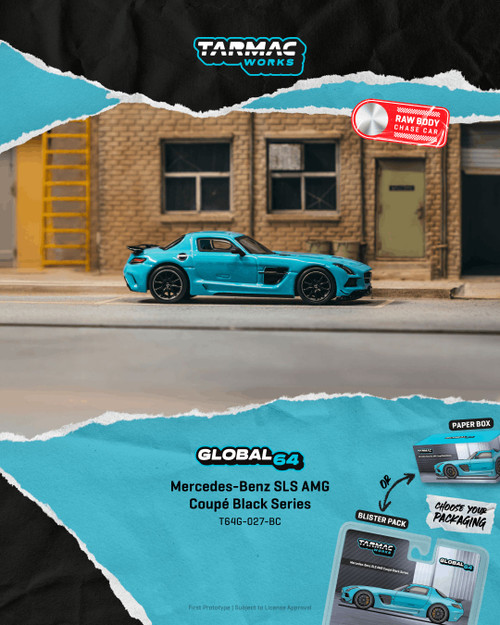 Tarmac Works 1:64 Mercedes-Benz SLS AMG Coupé Black Series Matte Blue (T64G-027-BC) Diecast Car Model Available In February 2027 Pre Order Now