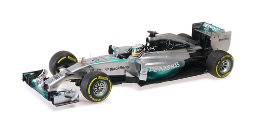 MINICHAMPS 1:12 MERCEDES AMG PETRONAS F1 TEAM W05 – LEWIS HAMILTON W FLAG– WORLD CHAMPION 2014 (123140444) Resin Car Model Available In October 2026 Pre Order Now