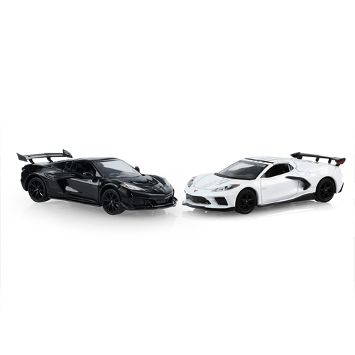GreenLight Collectibles 1:64 Corvette ZR1 vs 2026 Corvette Stingray (2-Car Set)-Star Steel Shadow Edition (30593/24) Diecast Car Model Available In March 2027 Pre Order Now