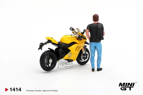 Mini GT 1:64 Ducati Panigale V4 S Giallo w/ diecast figure (MGT01414-CH) Diecast Car Model Available In April 2027 Pre Order Now