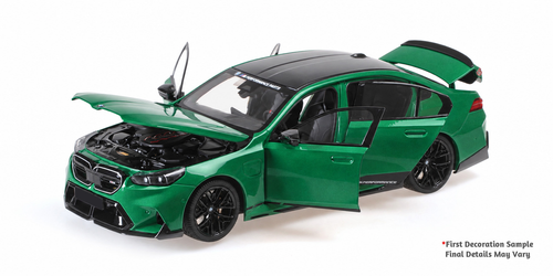 MINICHAMPS 1:18 BMW M5 PERFORMANCE PARTS - 2024 WHITE / GREEN METALLIC / BLACK METALLIC (110023850-110023852) Diecast Car Model Available In January 2027 Pre Order Now