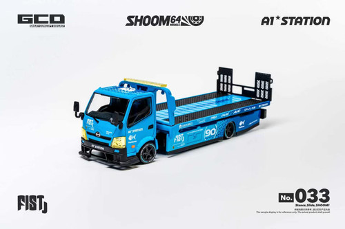 SHOOM64 1:64 HINO 300 Custom Drop-Bed Car Carrier FIST Livery( LHD) (SHOOM-10-033) Diecast Car Model Available In Q4 2026Pre Order Now
