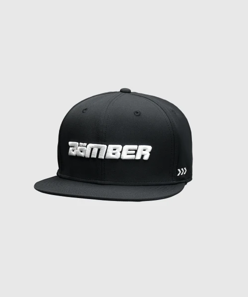 Men’s black flat-brim performance snapback hat