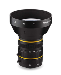 Azure Photonics AZURE-1218ML5M 1" 12mm F1.8 Manual Iris C-Mount Lens, 5 Megapixel Rated