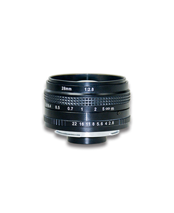 Azure Photonics AZURE-2828MF 28mm F2.8 Manual Iris F-Mount Lens, 43mm Image Circle, 5 Megapixel Rated