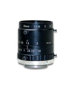 AZURE Photonics AZURE-3518M10M 2/3" 35mm F1.8 Manual Iris C-Mount Lens, Low Distortion, 10 Megapixel Rated