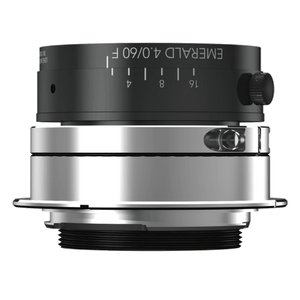 Schneider Optics 21-1085115 EMERALD 60mm F4.0 Manual Iris F-Mount Lens, 60mm Image Circle, Broadband Coated (400-1000nm)