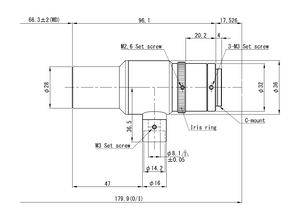 VS Technology VS-TCM1-65CO/S 1/2" Telecentric C-Mount Lens, 1.0X, WD=65mm, 5 Megapixel Rated, Coaxial Type