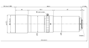 VS Technology VS-TCM07-150/S 4/3" Telecentric C-Mount Lens, 0.7X, WD=150mm, 5 Megapixel Rated