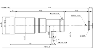 VS Technology VS-THV1-150CO/S 1.1" Telecentric C-Mount Lens, 1.0X, WD=150mm, 12 Megapixel Rated, Coaxial Type