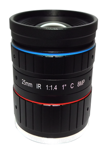 FOCtek C-M25IR(8MP)-1F14  1" 25mm F1.4 Manual Iris & Focus C-Mount Lens, IR Corrected, 8 Megapixel Rated