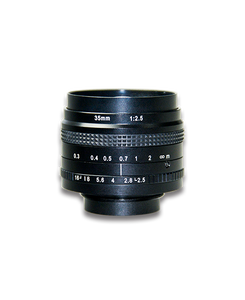 AZURE Photonics AZURE-3525MT 35mm F2.5 Manual Iris T-Mount (M42x1) Lens, 43mm Image Circle, 5 Megapixel Rated