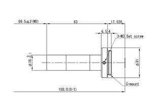 VS Technology VS-TC1.5-70 2/3" Telecentric C-Mount Lens, 1.5X, WD=69.5mm, Megapixel Rated VS Technology VS-TC1.5-70 2/3" Telecentric C-Mount Lens, 1.5X, WD=69.5mm, Megapixel Rated