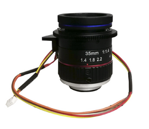 FOCtek C-M35(12MP)-1F14-E 1.1" 35mm Motorized Focus with F1.4 Manual Iris C-Mount Lens, 12 Megapixel Rated