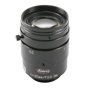 Kowa LM35JC5M-IR 2/3" 35mm F2.0 Manual Iris C-Mount Lens, 5 Megapixel Rated, IR Corrected
