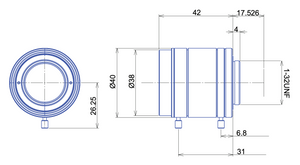 Goyo Optical GMTHR41614MCN-SWIR 1" 16mm F1.4 Manual Iris C-Mount Lens, Megapixel Rated, SWIR Type