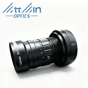 Attain Optics TN12048-2X-72 120mm F4.8 Manual Iris M72 Mount (w/ M42, M58, M90 Mount Optional) Lens for 16k5 Micron Line Scan Camera, 1.5-3X, 82mm Image Circle