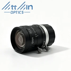 Attain Optics C0617 1/1.7" 6mm F2.8 Manual Iris C-Mount Lens, 2.5 Micron Pixels, 12 MP Rated