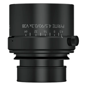 Schneider Optics 25-1097784 PYRITE V38 Line Scan Series 90mm F4.5 Manual Iris V38-Mount Lens, 0.2X-0.4X, 90mm Image Circle