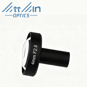 Attain Optics S0428 1/1.8in 4mm F2.8 Fixed Iris M12 Mount (S-Mount) Lens, Low Distortion, 5 MP Rated