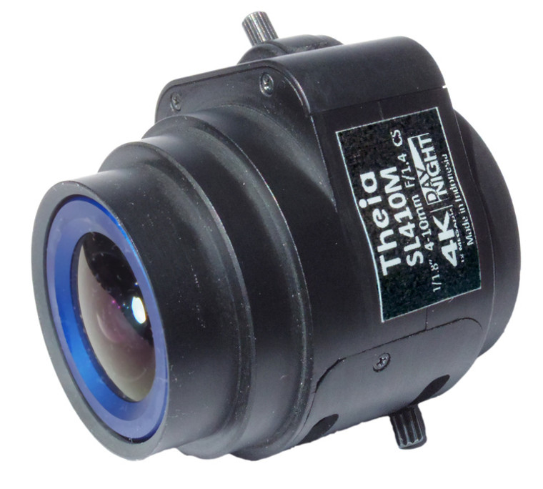 Theia Technologies SL410M 1/1.7" 4-10mm F1.4 Manual Iris Vari-Focal CS-Mount Lens, IR Corrected (Day/Night), 4K Ultra HD, 12 Megapixel Rated