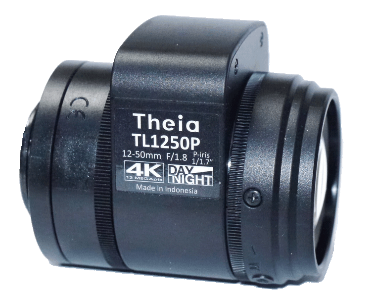 Theia Technologies SL1250P 1/1.7" 12-50mm F1.8 P-Iris Vari-Focal CS-Mount Lens, IR Corrected (Day/Night), 4K Ultra HD, 12 Megapixel Rated