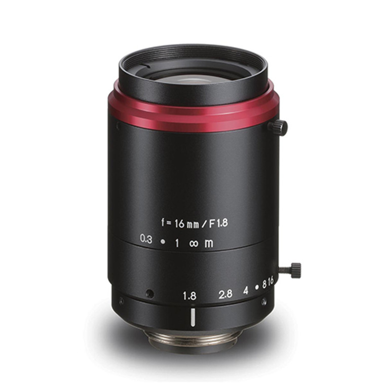 Kowa LM16FC 1.1" 16mm F1.8 Manual Iris C-Mount Lens, Low Distortion, Wide-Band Coating For NIR Sensitivity, 12 Megapixel Rated