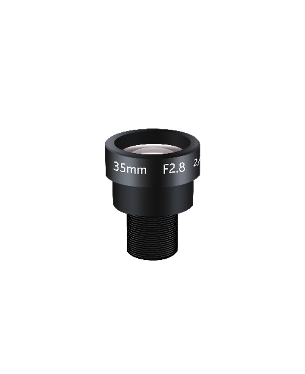 Azure Photonics AZURE-F3528MAC  2/3" 35mm F2.8 Fixed Iris M12 (S-Mount) Lens, 10 Megapixel Rated, Far Field (0.3m to Infinity W.D.)