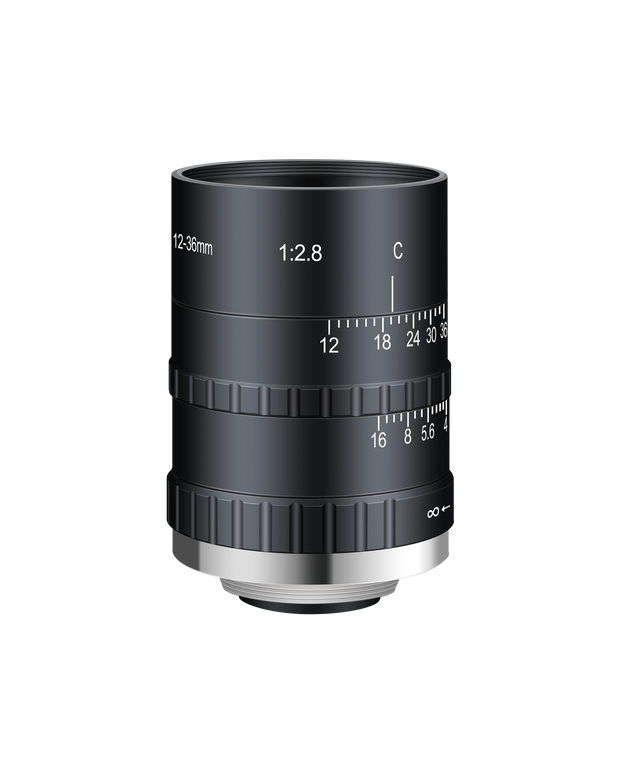 AZURE Photonics AZURE-1236ZM 2/3" 12-36mm F2.8 Manual Iris C-Mount Lens, 2 Megapixel Rated