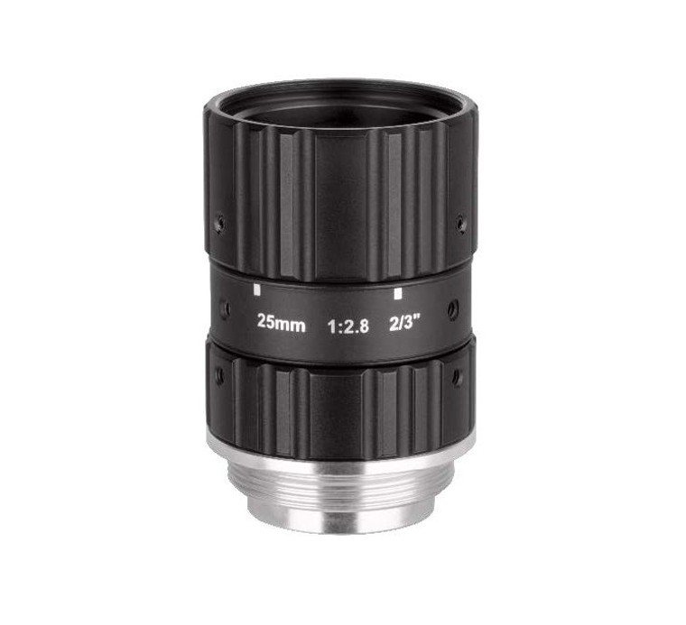 HIKROBOT MVL-MF2528M-8MP 2/3" 25mm F2.8 Manual Iris C-Mount Lens, 8 Megapixel Rated