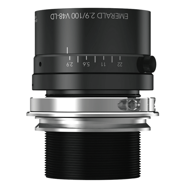 Schneider Optics Xenon-Emerald 21-1073834 100mm F2.9 Manual Iris V48-Mount Lens, 43.2mm Image Circle, Broadband Coated (400-1000nm), "L" Type