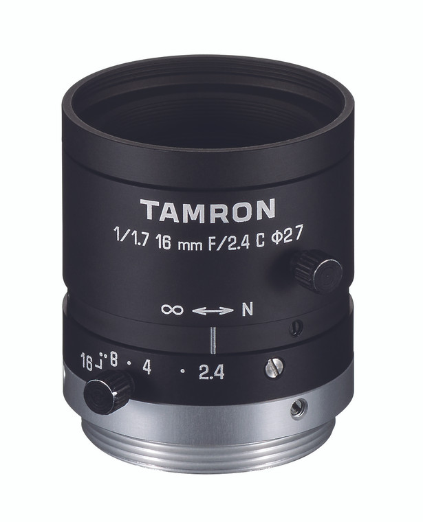 Tamron M117FM16 1/1.7" 16mm F2.4 Manual Iris C-Mount Lens, 6 Megapixel Rated