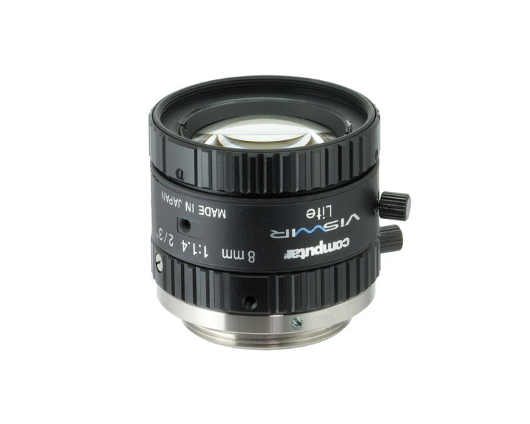 Computar M0814-VSW 2/3" 8mm F1.4 Manual Iris C-Mount Lens, Visible-Short Wave IR, Singleband Use, 6 Megapixel Rated