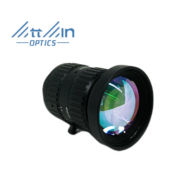Tiin Optics SW1408 1/1.2" 8mm F1.4 Manual Iris C-Mount Lens, 5 MP Rated, SWIR Type (800-1800nm)