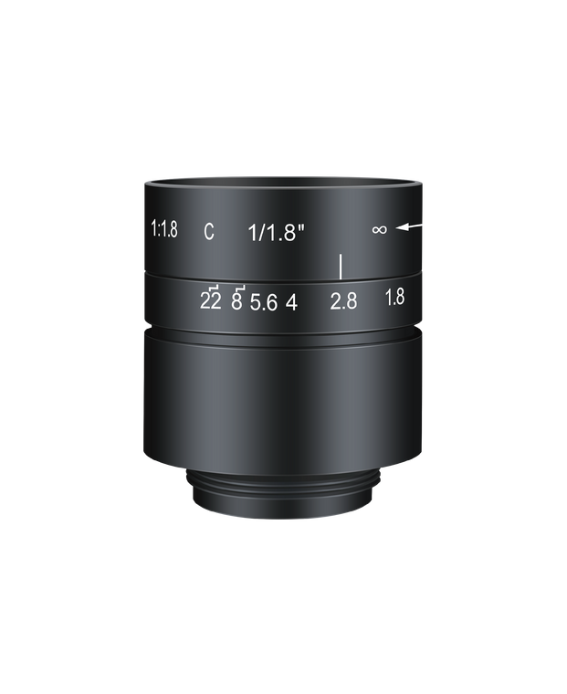 Azure Photonics AZURE-DN0618TM 1/1.8" 6mm F1.8 Manual Iris C-Mount Lens, IR Corrected, Day/Night, 6 MP Rated
