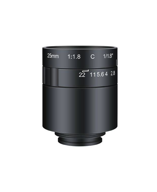 Azure Photonics AZURE-DN2518TM 1/1.8" 25mm F1.8 Manual Iris C-Mount Lens, IR Corrected, Day/Night, 6 MP Rated