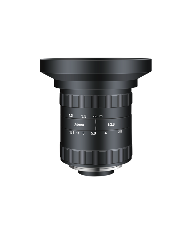 Azure Photonics AZURE-2428HT 24mm F2.8 Manual Iris M42 Mount (M42x1) Lens, 43mm Image Circle, 400-1000nm, 34.5 MP Rated (or 6K Line Scan Camera)