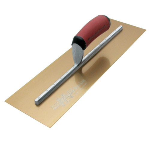 Marshalltown 13 X 5 PermaShape "Flat" Golden Stainless Finishing Trowel w/ DuraSoft Handle