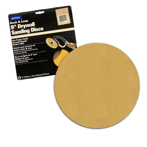 Norton 120 Grit 9" Hook & Loop Drywall Sanding Discs for Porter Cable Drywall Sander (15 Discs) (NORN-02464)